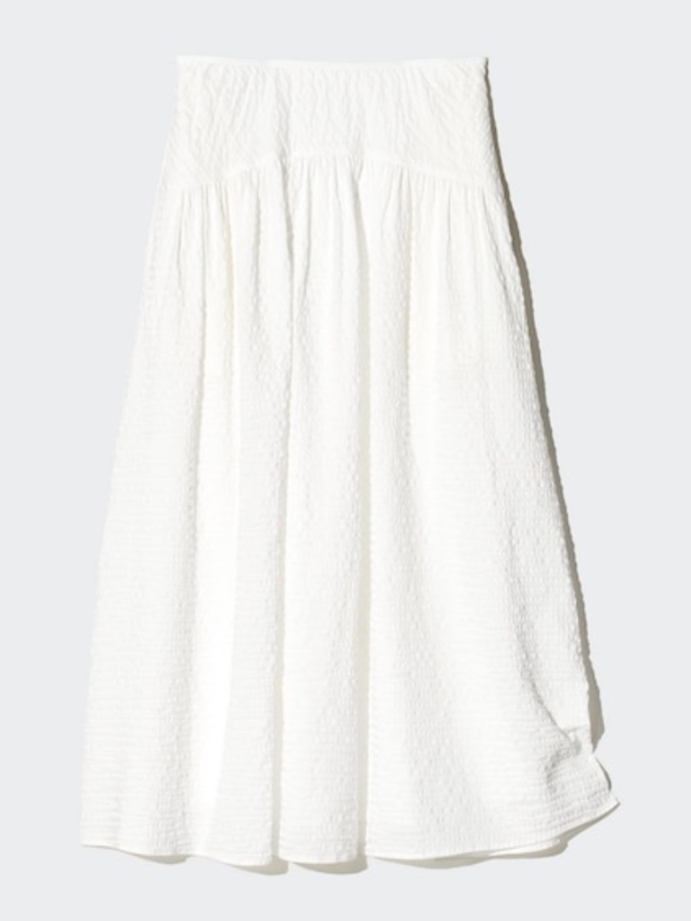 Uniqlo seersucker volume skirt size M off white NWOT